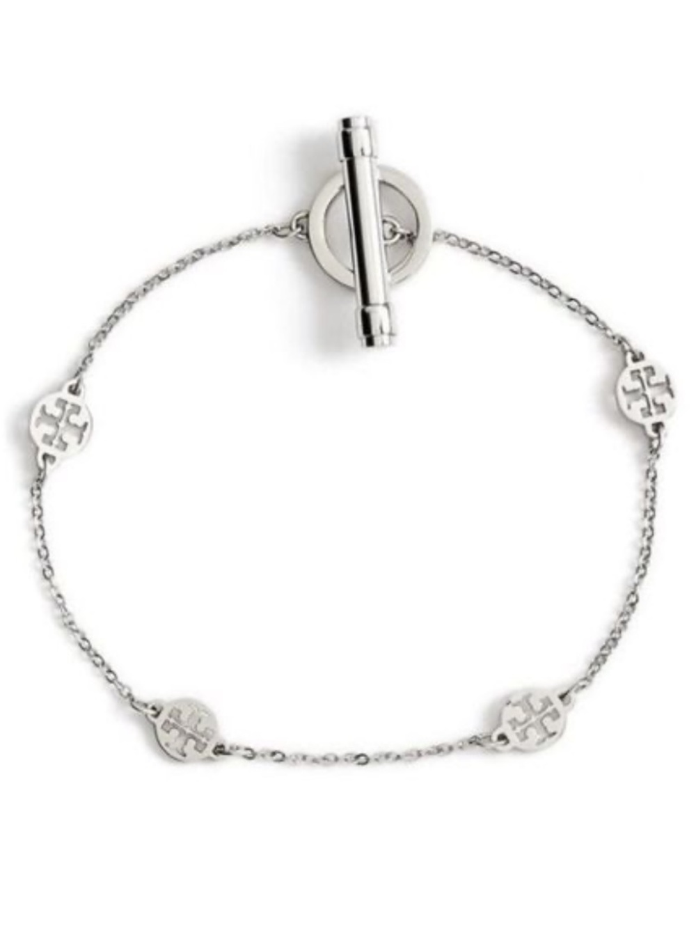 Tory Burch Logo Toggle Short bracelet in Silver